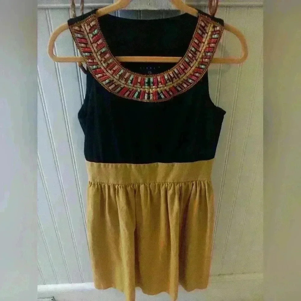 Tiana B. Embroidered Dress with Rayon Blend Skirt, Size 8, Side Zipper